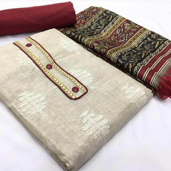 Khadi Cotton 3 Fancy Khadi Cotton Dress Material